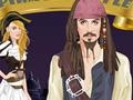 Pirates of the Caribbean: berpakaian sebagai Kapten Jack Sparrow dan Elizabeth untuk bermain dalam talian